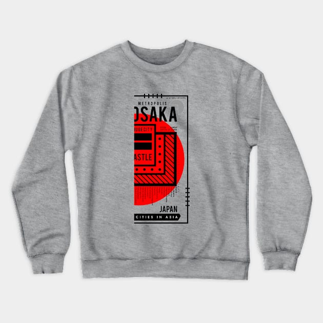 Osaka Japan Crewneck Sweatshirt by Mako Design 